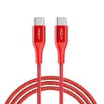 ROCK 1m USB-C / Type-C to USB Metal Weave Style Fast Charging Data Cable (Red)