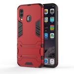 Shockproof PC + TPU Case for Galaxy A40, with Holder(Red)