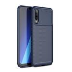 Carbon Fiber Texture Shockproof TPU Case for Galaxy A70 (Blue)
