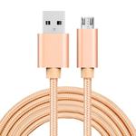 2m 3A Woven Style Metal Head Micro USB to USB Data / Charger Cable(Gold)