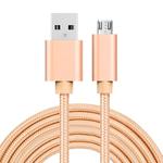 3A Woven Style Metal Head Micro USB to USB Data / Charger Cable, Cable Length: 3m(Gold)