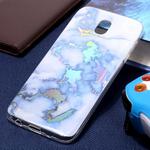 For Galaxy J5 (2017) (EU Version) Blue Gold Marble Pattern Soft TPU Protective Back Cover Case