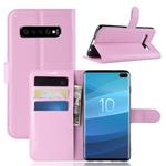 Litchi Texture Horizontal Flip Leather Case for Galaxy S10 , with Wallet & Holder & Card Slots(Pink)