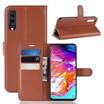 Litchi Texture Horizontal Flip Leather Case for Galaxy A70, with Wallet & Holder & Card Slots (Brown)