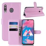 Litchi Texture Horizontal Flip Leather Case for Galaxy M30, with Wallet & Holder & Card Slots (Pink)