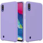 Solid Color Liquid Silicone Shockproof Full Coverage Case for Galaxy M10(Purple)