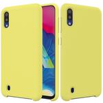 Solid Color Liquid Silicone Shockproof Full Coverage Case for Galaxy M10(Yellow)