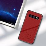 PINWUYO Full Coverage Waterproof Shockproof PC+TPU+PU Case for Galaxy S10 (Red)