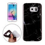 For Galaxy S6 Edge / G925 Black Marbling Pattern Soft TPU Protective Back Cover Case