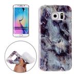 For Galaxy S6 Edge / G925 Brown Marbling Pattern Soft TPU Protective Back Cover Case