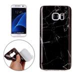 For Galaxy S7 / G930 Black Marbling Pattern Soft TPU Protective Back Cover Case