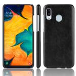 Shockproof Litchi Texture PC + PU Case for Galaxy A20e (Black)