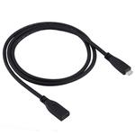 1m USB-C / Type-C 3.1 Male to USB-C / Type-C Female Connector Adapter Cable(Black)