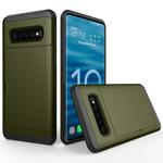 Shockproof Rugged Armor Protective Case for Galaxy S10+, with Card Slot (Army Green)