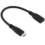 20cm USB-C / Type-C 3.1 Male to USB-C / Type-C Female Connector Adapter Cable(Black)