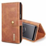 DG.MING for Galaxy S9 Triple Fold Crazy Horse Texture Horizontal Flip Magnetic Protective Case with Holder & Card Slots & Wallet (Brown)
