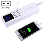 YC-CDA23 8 USB Ports 8A Travel Charger with LCD Screen and Wireless Charger, EU Plug