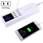 YC-CDA23 8 USB Ports 8A Travel Charger with LCD Screen and Wireless Charger, US Plug