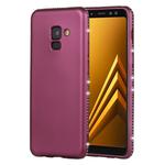Crystal Decor Sides Smooth Surface Soft TPU Protective Back Case for Galaxy A8 (2018) (Purple)