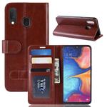 R64 Texture Single Fold Horizontal Flip Leather Case for Galaxy A20e, with Holder & Card Slots & Wallet (Brown)