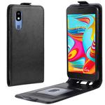 R64 Texture Vertical Flip Leather Case for Galaxy A2 Core , with Card Slots & Photo Frame (Black)