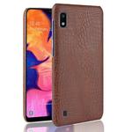 Shockproof Crocodile Texture PC + PU Case for Galaxy A10 (Brown)