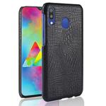 Shockproof Crocodile Texture PC + PU Case for Galaxy A20 (Black)