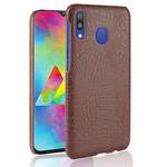Shockproof Crocodile Texture PC + PU Case for Galaxy A20 (Brown)