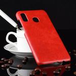 Shockproof Litchi Texture PC + PU Case for Galaxy A20 (Red)