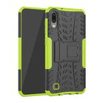 Shockproof  PC + TPU Tire Pattern Case for Galaxy M10, with Holder (Green)