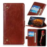 Copper Buckle Nappa Texture Horizontal Flip Leather Case for Galaxy A20e, with Holder & Card Slots & Wallet (Brown)