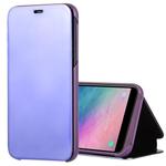 Electroplating Mirror Horizontal Flip Leather Case for Galaxy J8 (2018) , with Holder (Purple)