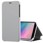 Electroplating Mirror Horizontal Flip Leather Case for Galaxy J8 (2018) , with Holder (Silver)