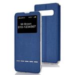 Horizontal Flip Leather Case for Galaxy S10, with Holder & Call Display ID (Blue)