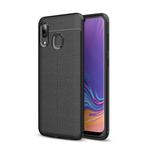 Litchi Texture TPU Shockproof Case for Galaxy A40 (Black)