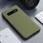 Starry Series Shockproof  Straw Material + TPU Protective Case for Galaxy S10+ (Dark Green)