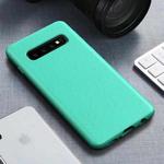 Starry Series Shockproof  Straw Material + TPU Protective Case for Galaxy S10+ (Green)