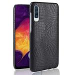 Shockproof Crocodile Texture PC + PU Case for Galaxy A70 (Black)