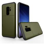 For Galaxy S9+ TPU + PC Dropproof Protective Back Cover Case with Card Slot(Army Green)