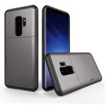For Galaxy S9+ TPU + PC Dropproof Protective Back Cover Case with Card Slot(Grey)