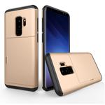 For Galaxy S9+ TPU + PC Dropproof Protective Back Cover Case with Card Slot(Gold)
