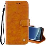 For Galaxy S8 Business Style Oil Wax Texture Horizontal Flip Leather Case with Holder & Card Slots & Wallet(Yellow)