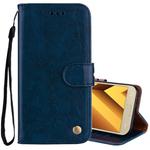 For Samsung Galaxy A5 (2017) Business Style Oil Wax Texture Horizontal Flip Leather Case with Holder & Card Slots & Wallet(Blue)