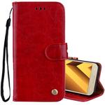 For Samsung Galaxy A5 (2017) Business Style Oil Wax Texture Horizontal Flip Leather Case with Holder & Card Slots & Wallet(Red)