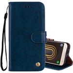 For Samsung Galaxy J5 (2017) / J530 (EU Version) Business Style Oil Wax Texture Horizontal Flip Leather Case with Holder & Card Slots & Wallet(Blue)