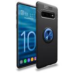 Lenuo Shockproof TPU Case for Galaxy S10+, with Invisible Holder (Black Blue)