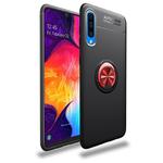 Lenuo Shockproof TPU Case for Galaxy A70, with Invisible Holder (Black Red)
