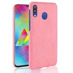 Shockproof Crocodile Texture PC + PU Case for Galaxy A40 (Pink)