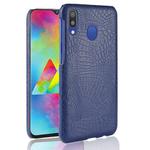 Shockproof Crocodile Texture PC + PU Case for Galaxy A40 (Blue)