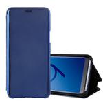 For Galaxy S9 Electroplating Mirror Horizontal Flip Leather Case with Holder(Blue)